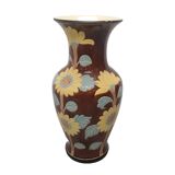 Large Vintage Vase With Sunflowers, 1950/70s