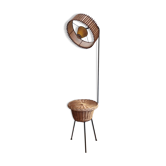 Lampadaire vintage - rotin et bambou - années 1950