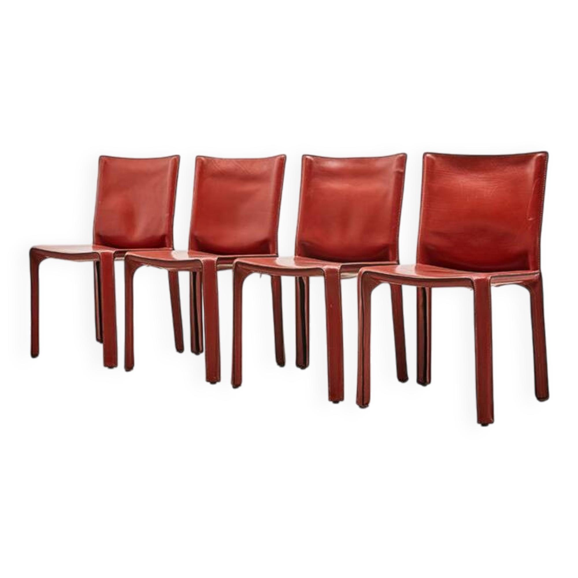 Mario Bellini Set of 4 Cab 412 Dining Chairs for Cassina Italy 1977