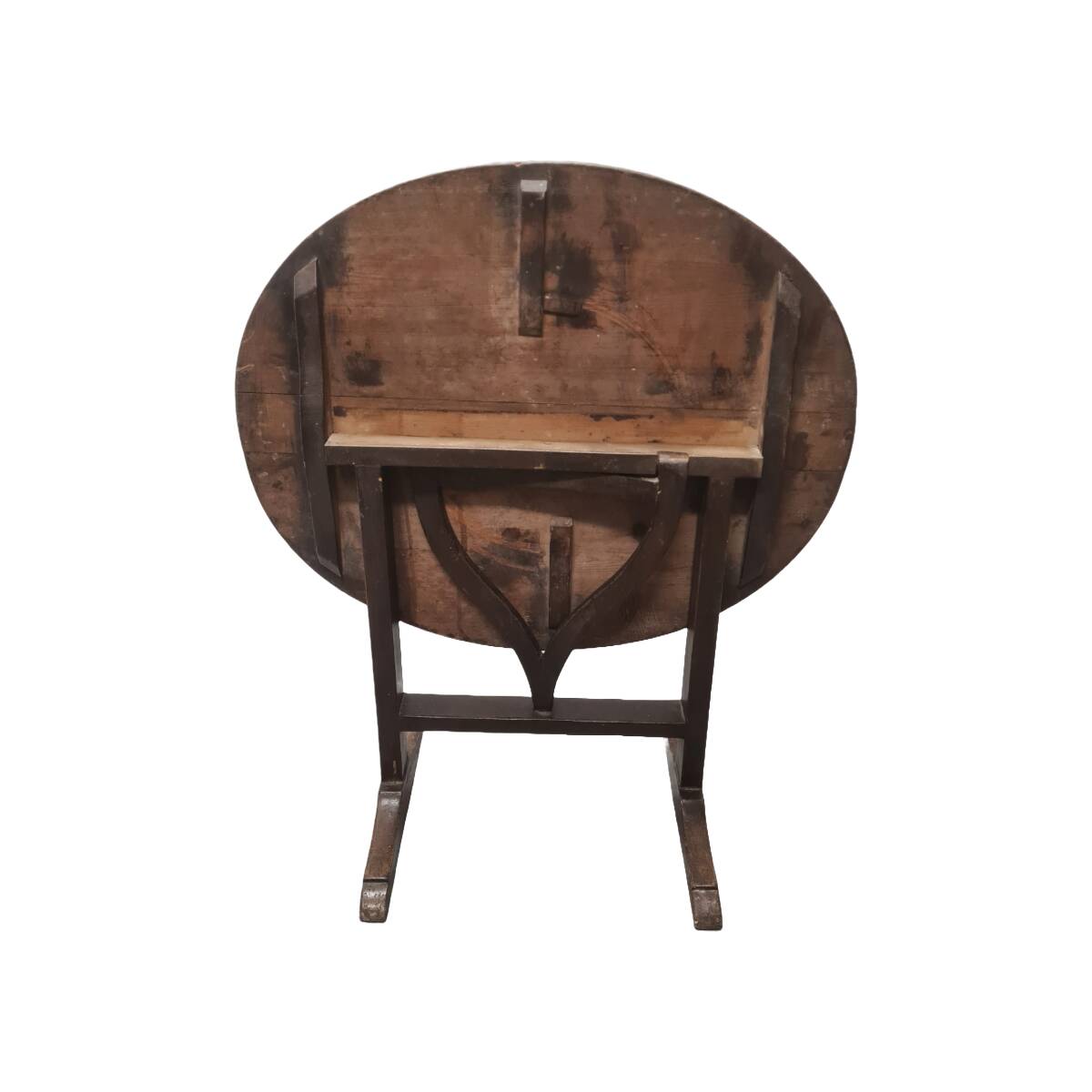 Antique French Oval Vigneron Side Table, late 1800s
