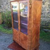 Louis XV marquetry library display case with 2 doors stamped Maurice Rinck