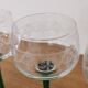 Set of 4 old green-stemmed wine glasses from Alsace Engraved vine decoration ARC cristal