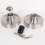 Pair of petite Disc sconces selected by Charlotte Perriand for Les Arcs