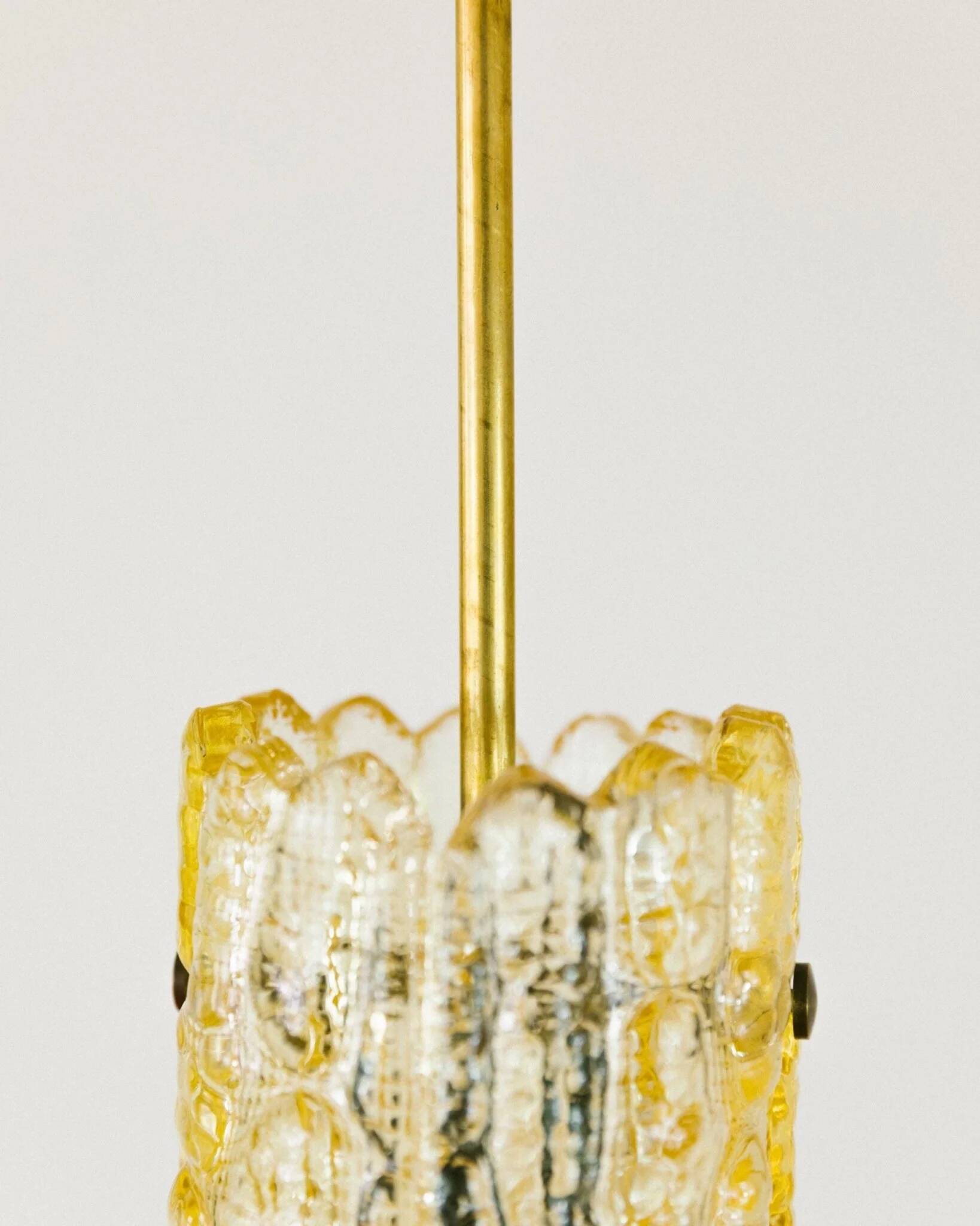 Vintage ceiling light by Carl Fagerlund for Orrefors - moulded golden glass, warm light, glass texture - 1960s - timeless design, gift idea.