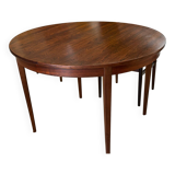 Table ronde extensible Palissandre Danemark vintage 1970