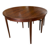 Round extendable table Rosewood Denmark vintage 1970
