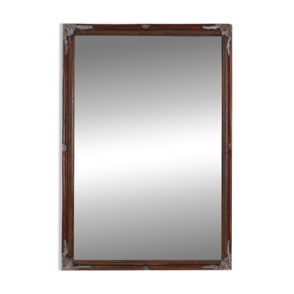 Miroir ancien à facettes en bois sculpté, France, années 1850