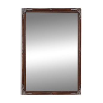 Miroir ancien à facettes en bois sculpté, France, années 1850