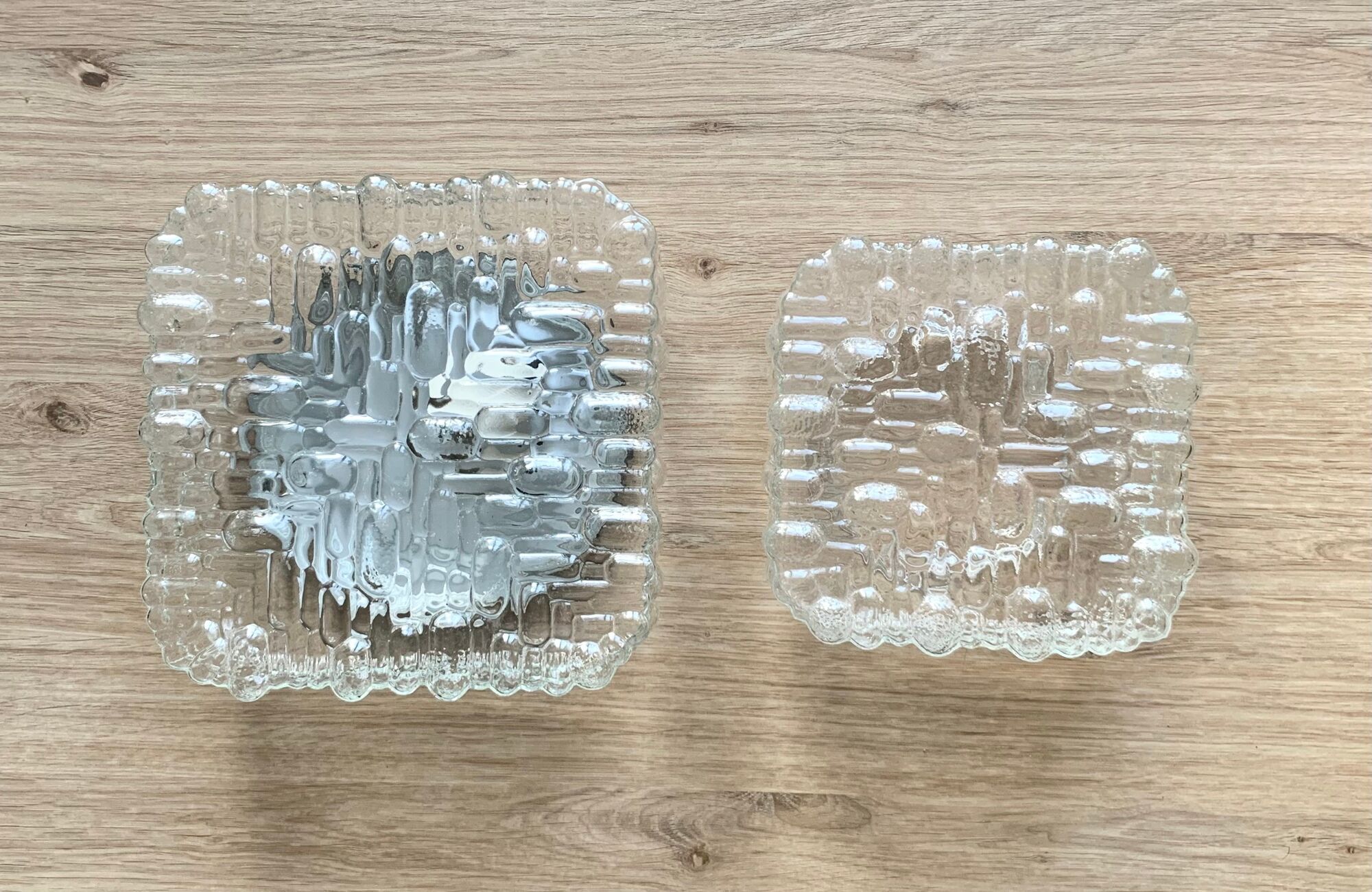 Square glass wall lamp vintage