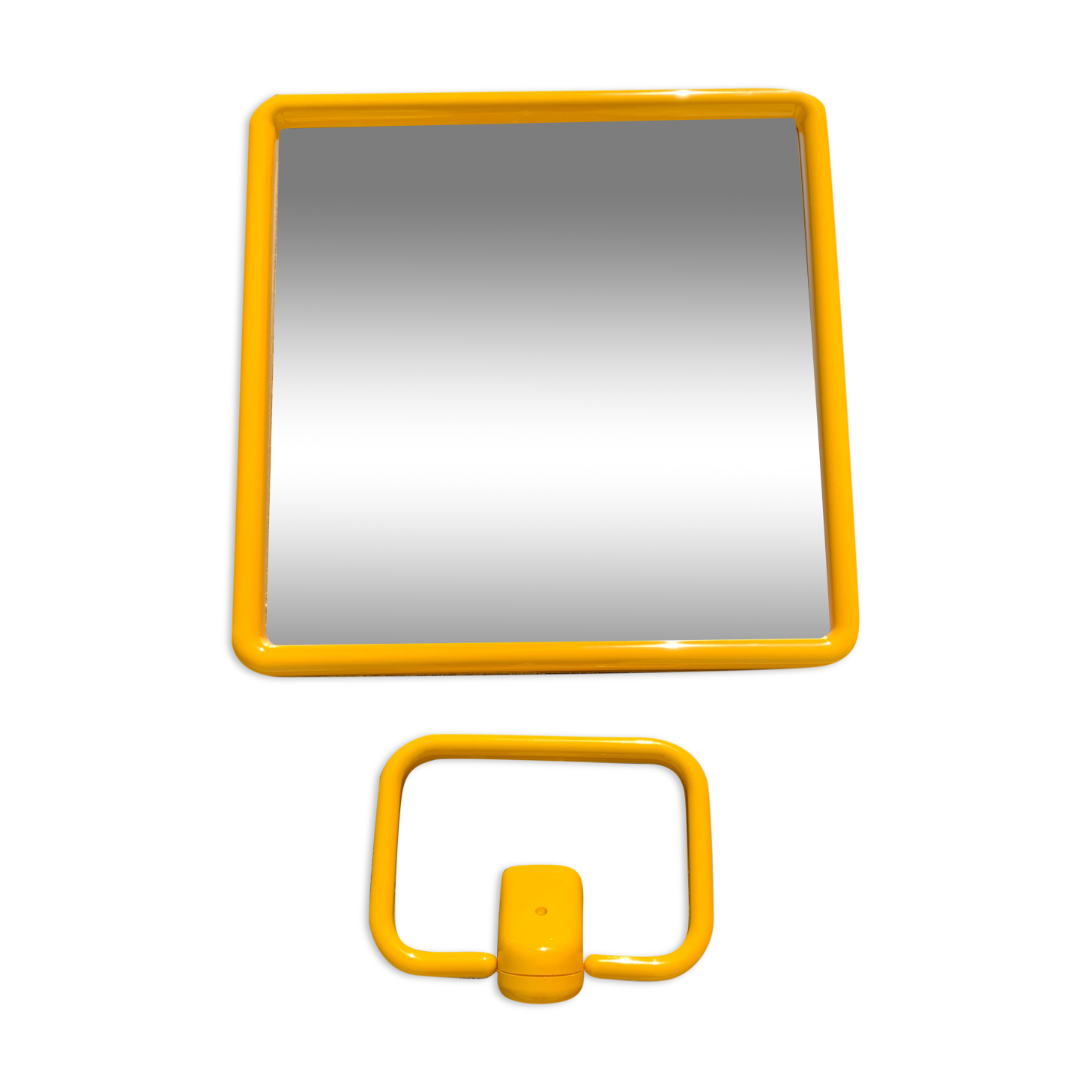 Italian space age mirror and towel rack, design Makio Hasuike for Gedy, 1970