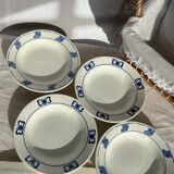 Set four hollow plates mismatched porcelain butterflies and bunches of grapes lot F