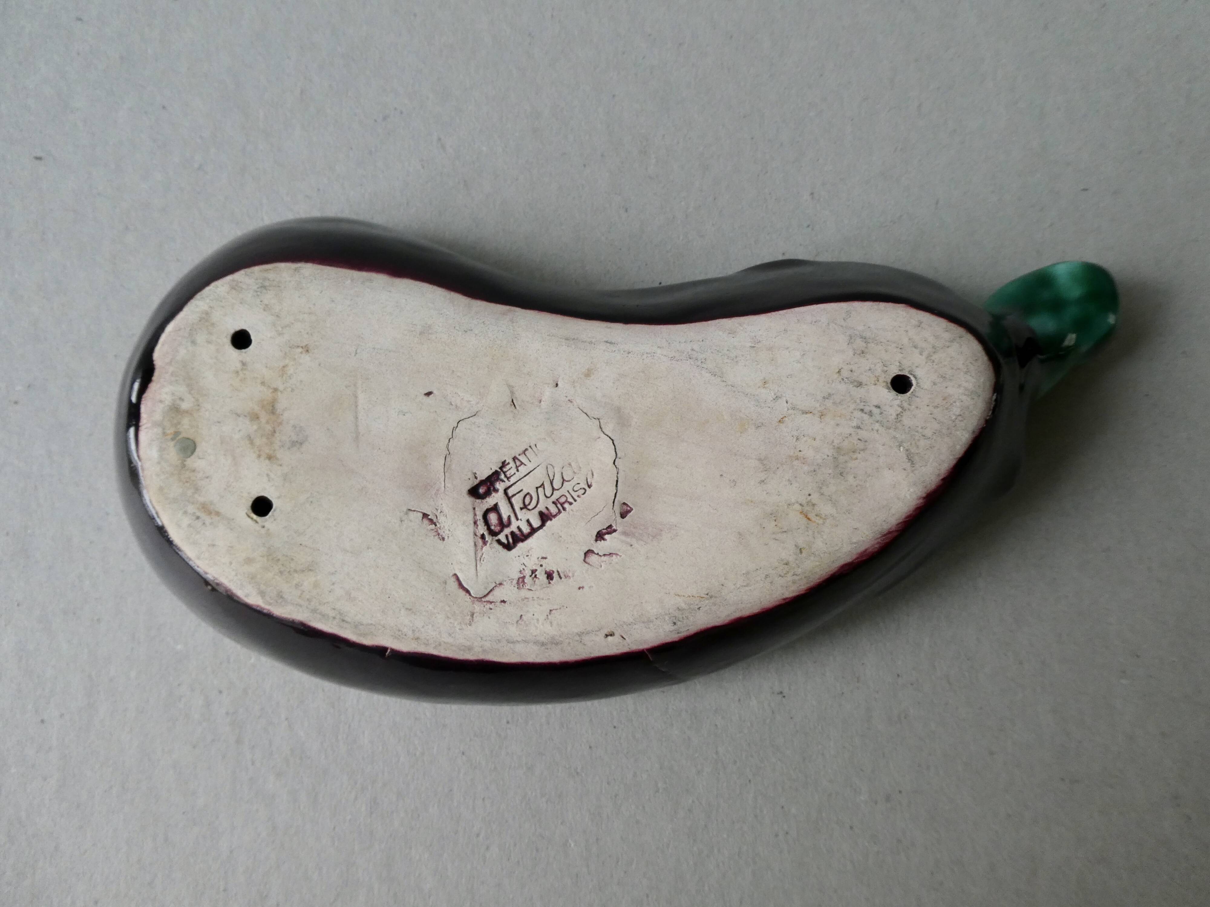 Butter in dabbling, eggplant, A Ferlay Vallauris