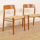 2 x vintage dining chairs | Niels Otto Møller | Model 75 | Teak