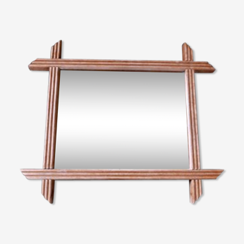 Miroir ancien en bois 37 x 43 cm