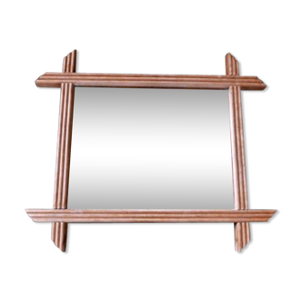 Miroir ancien en bois 37 x 43 cm