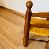 Corner chair wood and straw