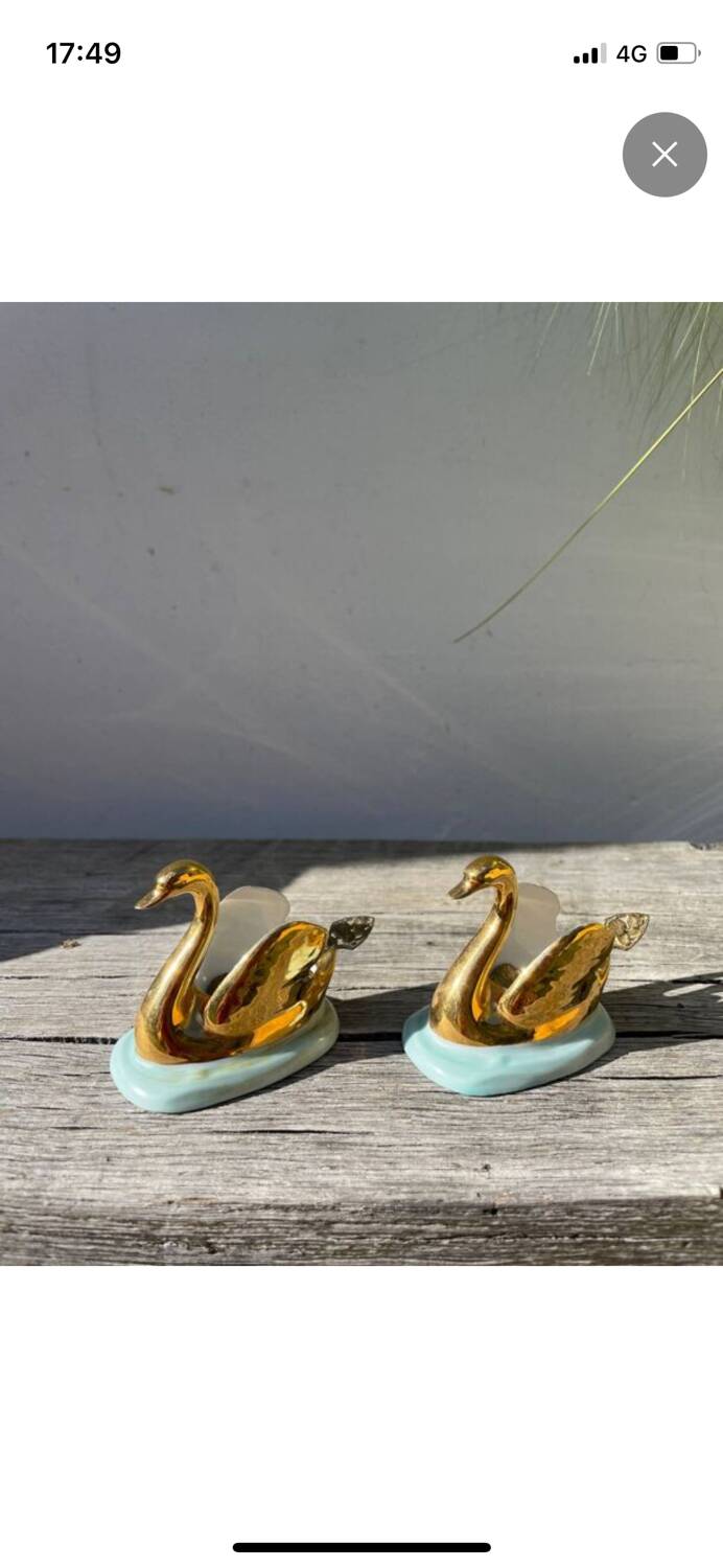 Limoges porcelain salt and pepper shakers with a bird motif