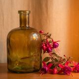 Vintage amber glass bottle – dame jeanne decor – flea market style