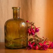 Vintage amber glass bottle – dame jeanne decor – flea market style