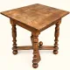 Louis XIII side table, solid oak, turned legs, 17th century.
