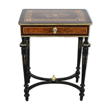 Small Living Room Table in Rosewood and Amboyna Burl, Louis XVI style, Napoleon III period – Mili