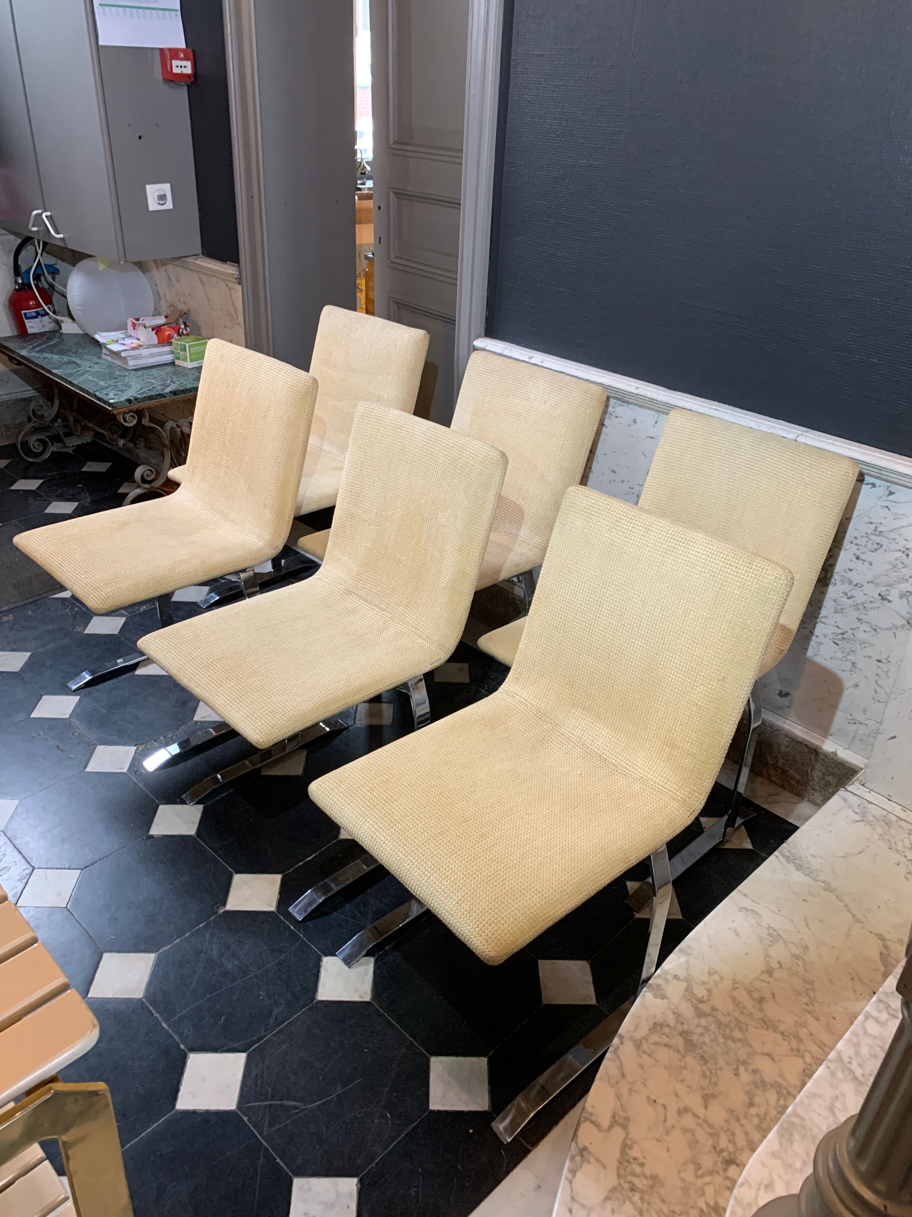 Set 6 chairs by Giovanni Offredi for Saporiti Italia 1970