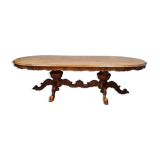 Table pedestal table napoleon III period in walnut around 1880