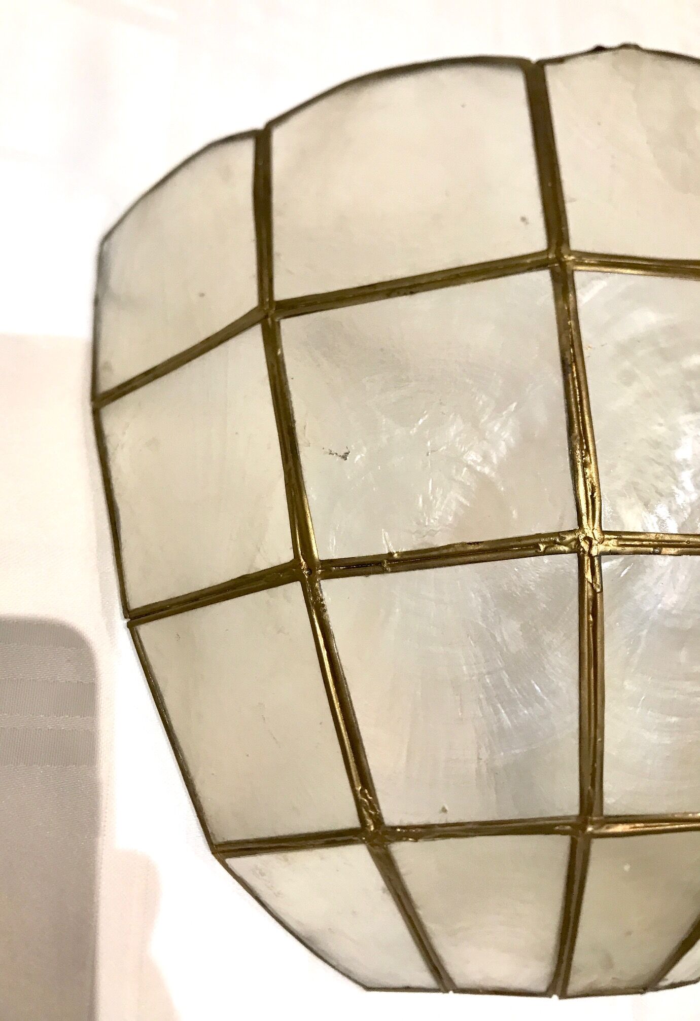 Pair of mother-of-pearl shell sconces