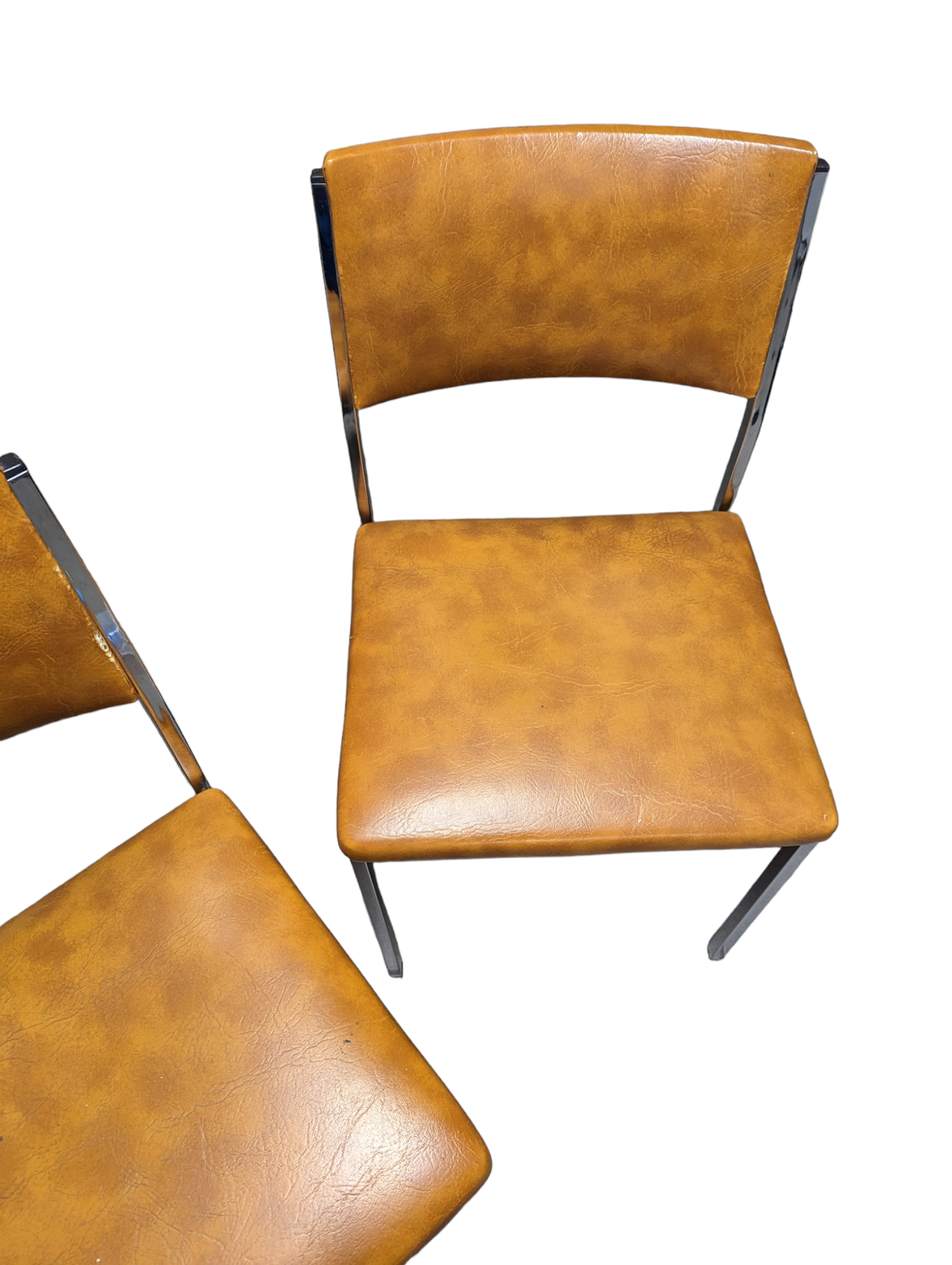 Pair of seventies chrome chairs