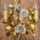 Floral golden wall lamp