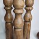 Ancien jeu de quilles grande taille en bois tourné, 52 cm