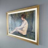 Oil Painting on Canvas Seated Nude, French School, Early 20th Century