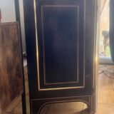 1970s commode in black lacquer and bronze/brass.
