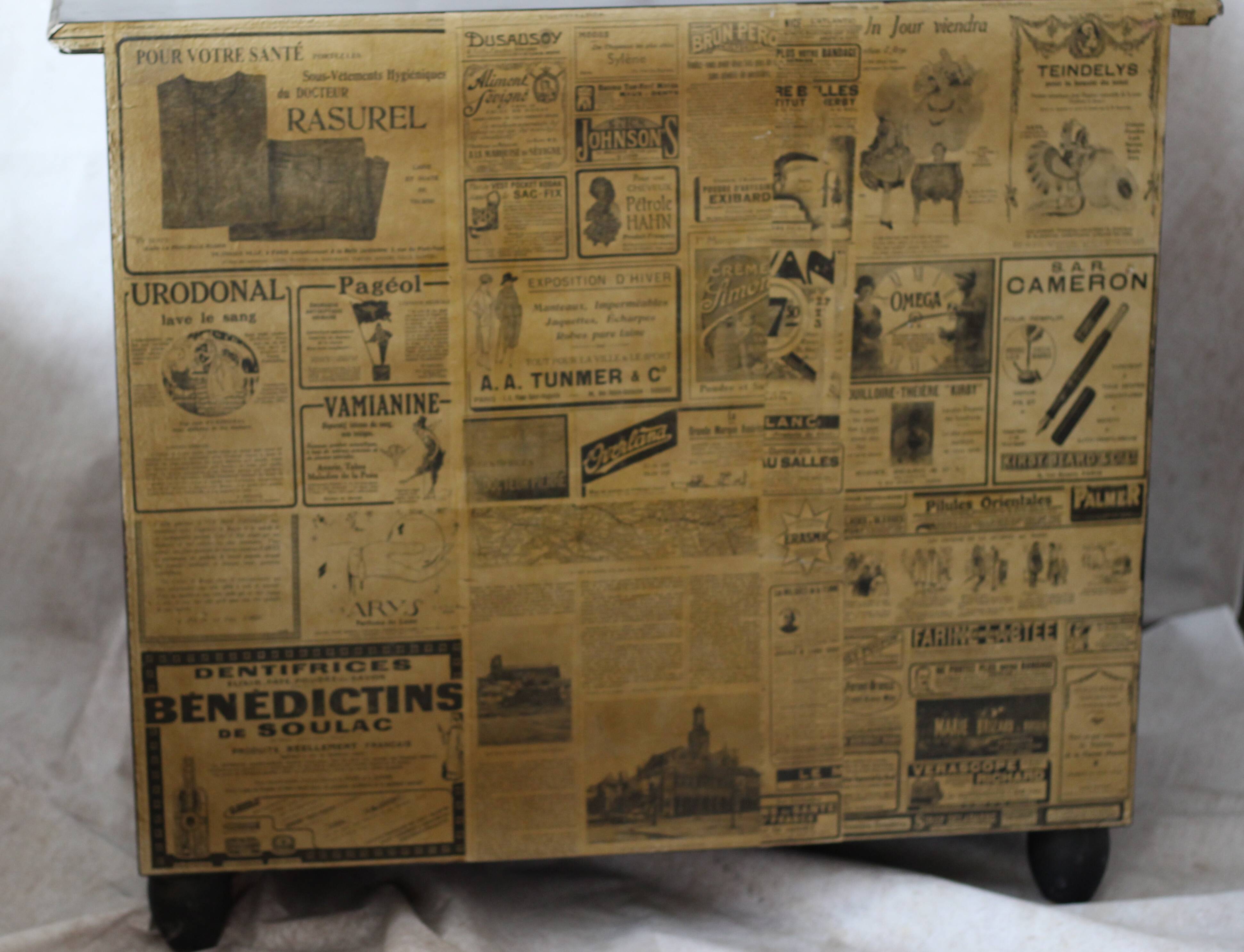 Victorian style black patinated crossbow chest of drawers