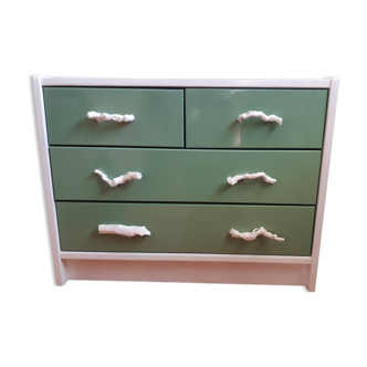 Restyled wooden chest of drawers