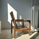 Fauteuil en bois naturel (teck) design minimaliste