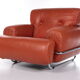 Bold Italian Lounge chair set made of leather, 1970