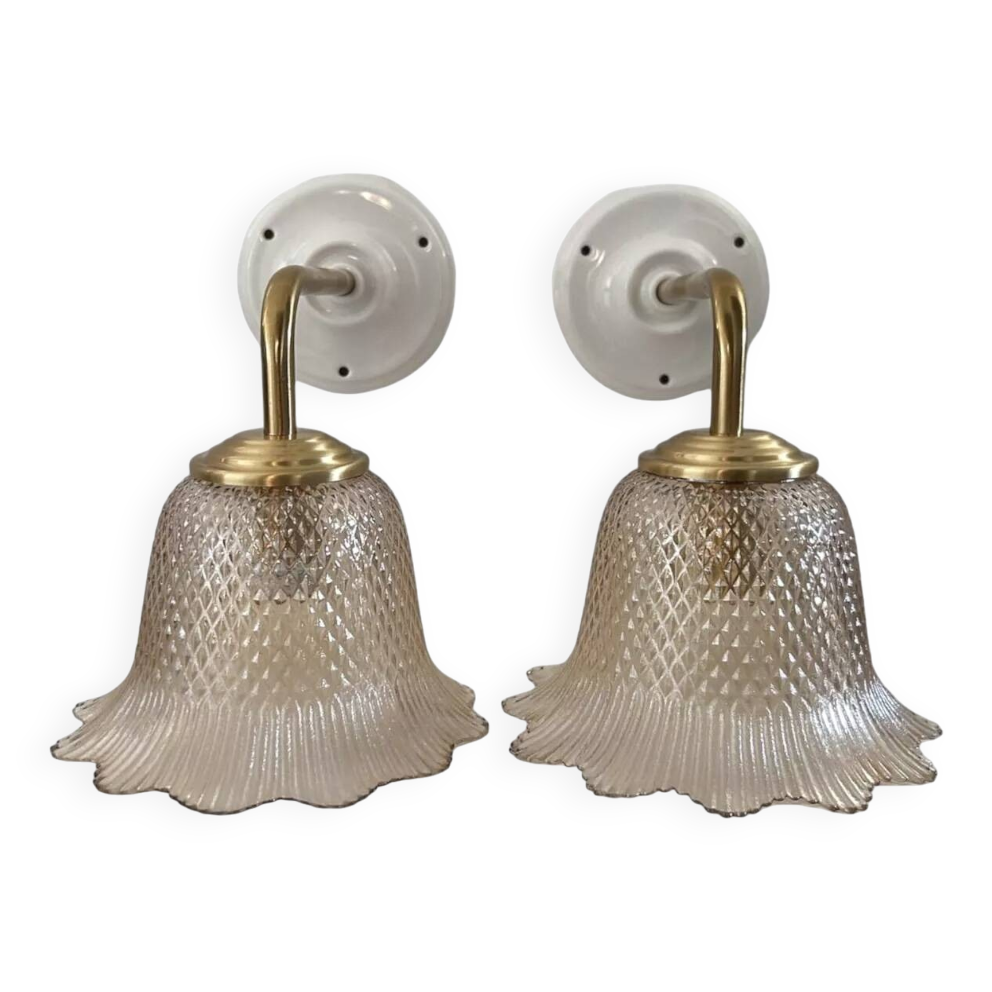 Pair of gold wall sconces