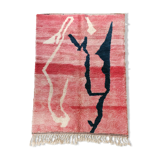 Moroccan Berber carpet Beni Ouarain pink patterned 246x161cm