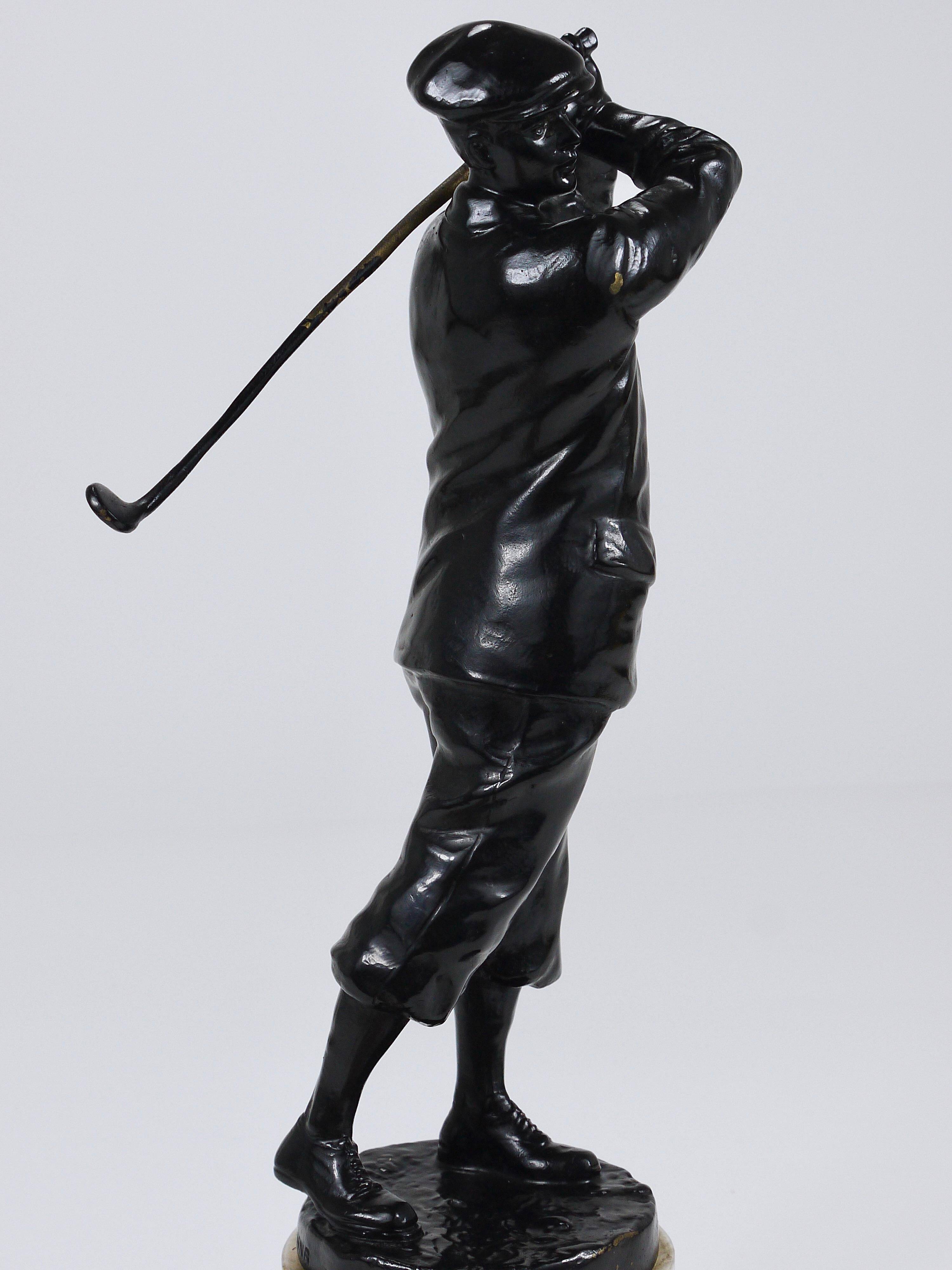 Bronze statue of the golfer Harry Vardon from the 1920s, Richard Thuss, Argentor Vienna.