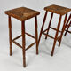 Ensemble de 3 tabourets de bar en chêne et paille du milieu du siècle, années 1960