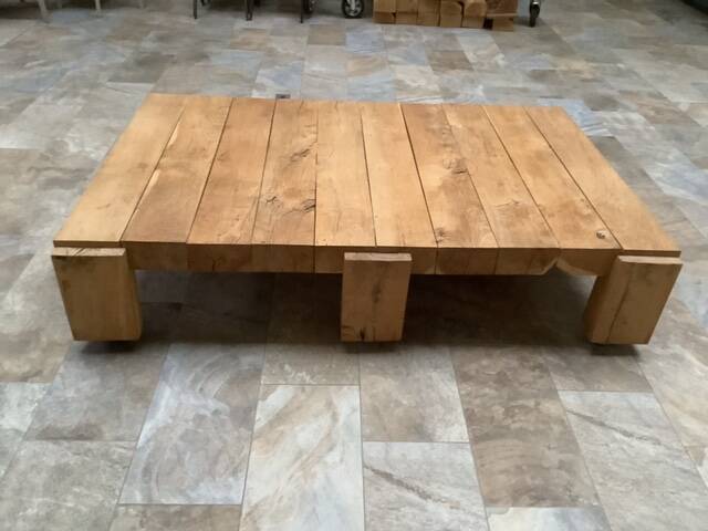 Solid oak coffee table, custom-made.
