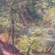 Peinture à l'huile vintage originale paysage forestier