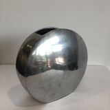 Series of two 70s style aluminum vases