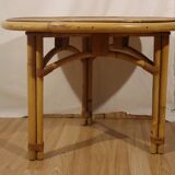 Rattan coffee table attributed Audoux Minnet
