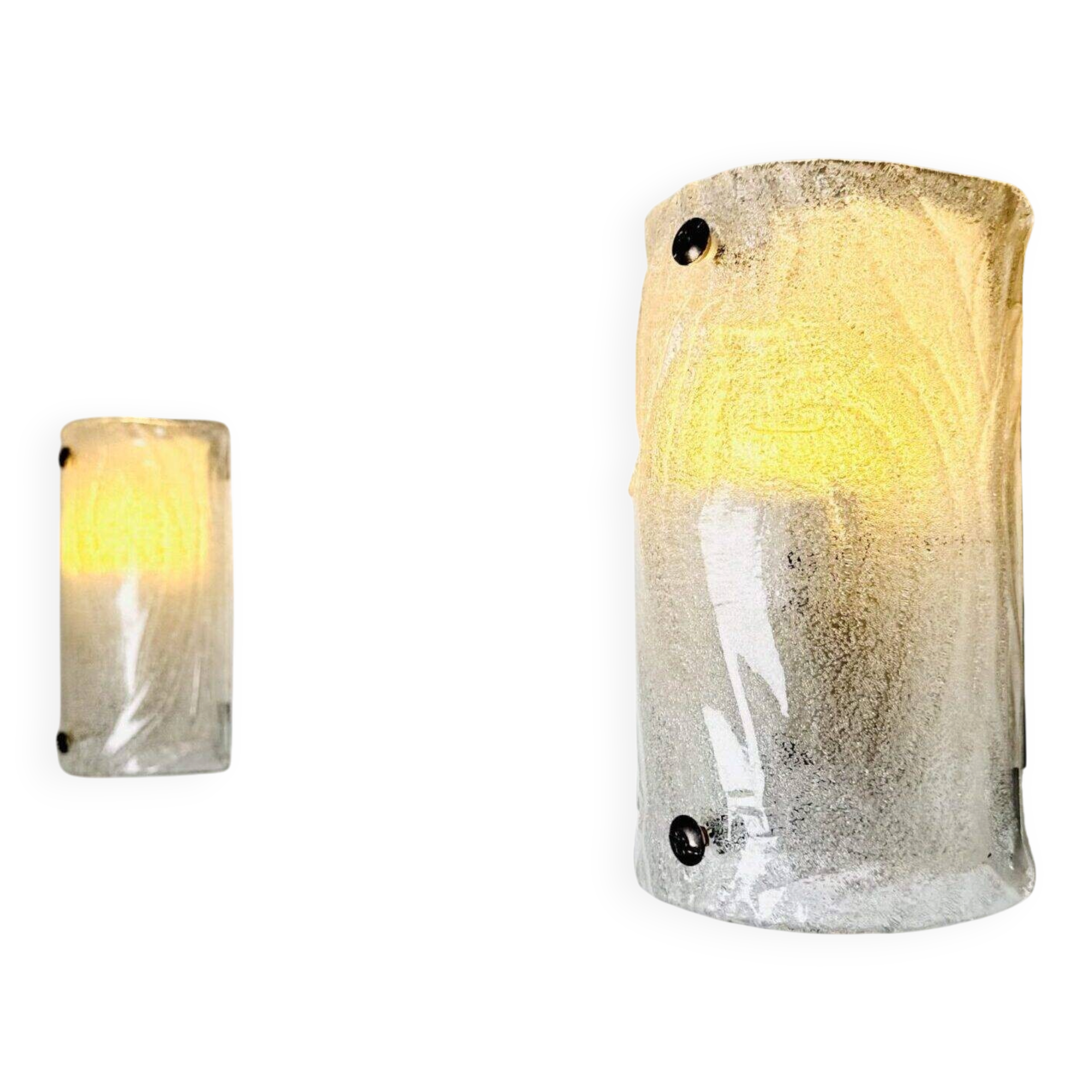 Murano Ice Frosted Glass Wall Lamps By Kalmar Franken, Austria Circa 1960S
