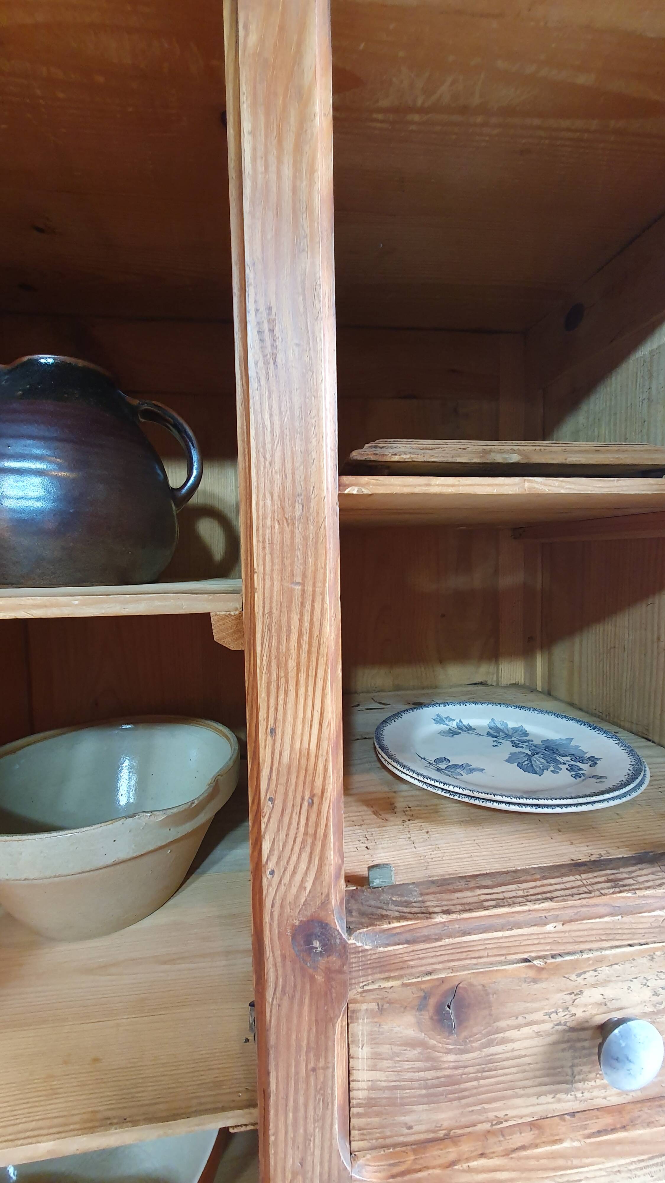 Small cabinet made of raw wood