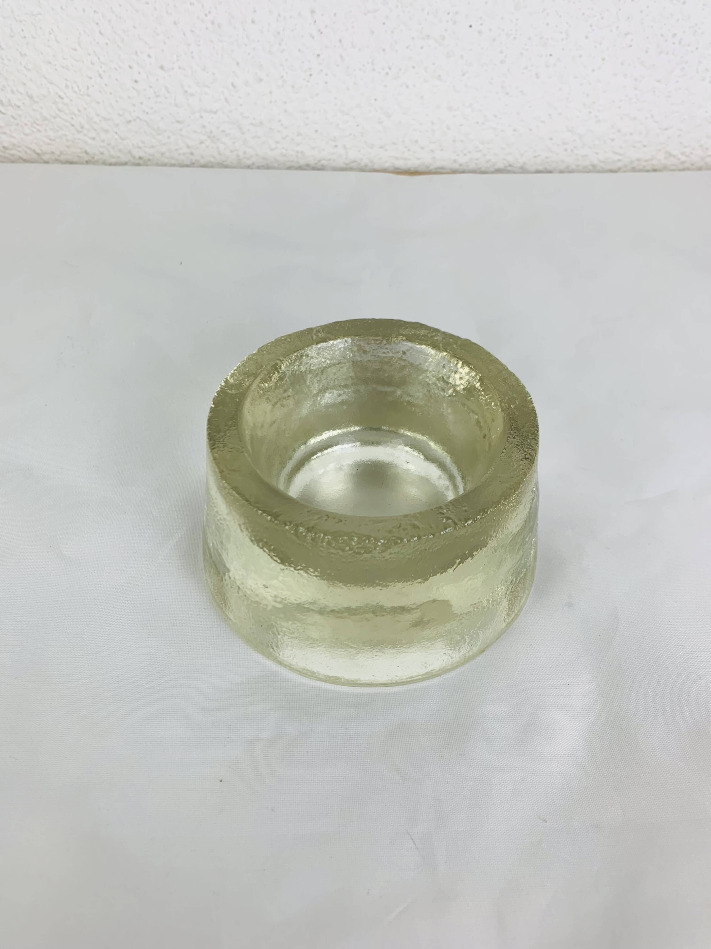 Vintage solid glass ice cube tray, ashtray