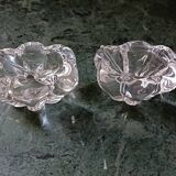 Pair of Daum crystal salt cellars