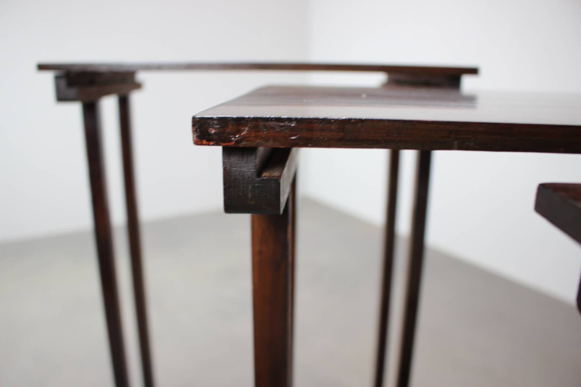 Art Deco Nesting Tables in Mahogany Veneer, 1930s, Czechoslovakia